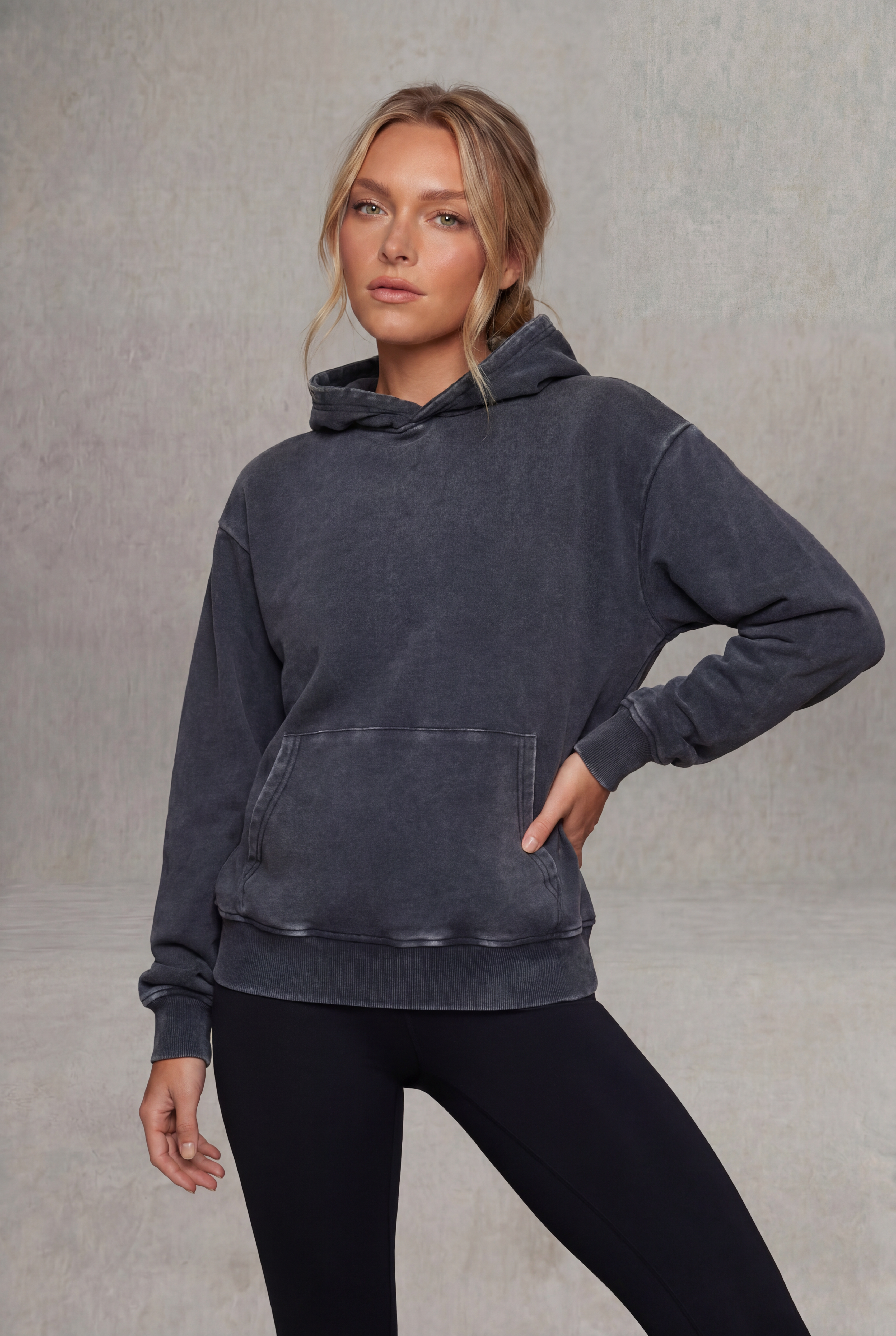 Comfort Washed Hoodie - Black