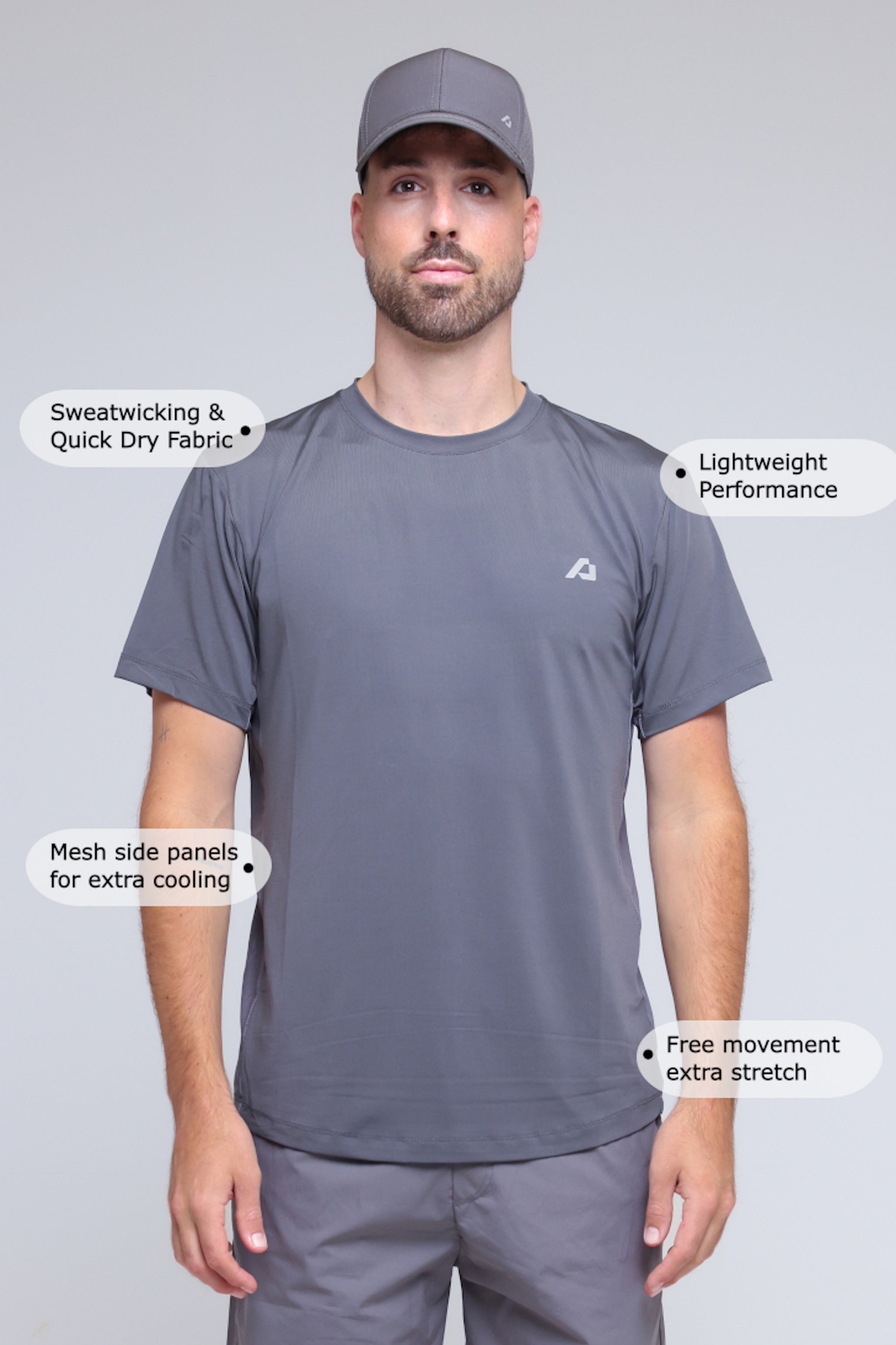 Active Work Out T-Shirt - Dark Grey